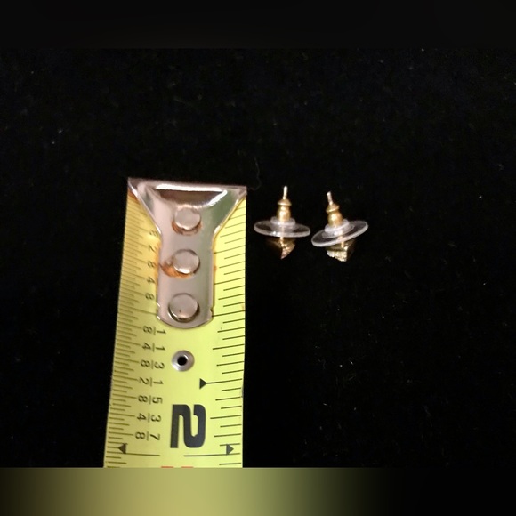 Kendra Scott Gold Tone Rhinestone Pyramid Stud Earrings - Picture 3 of 3